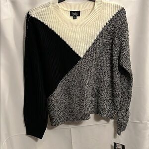 By & By Women's Black and White Sweater